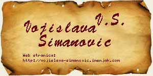 Vojislava Simanović vizit kartica